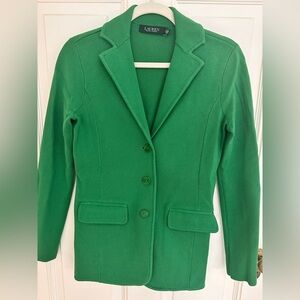 Lauren Ralph Lauren Classic Green Knit Blazer